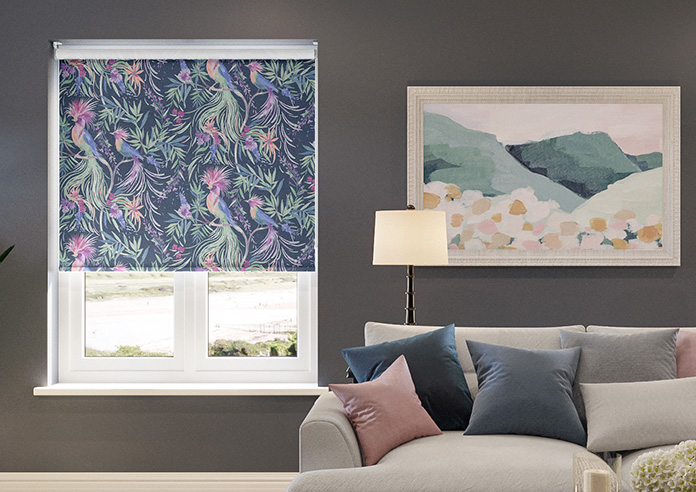 Birds of Paradise, Navy - Twist&Fit Roller Blind - Image 3